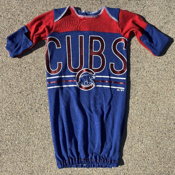 Chicago Cubs MLB Baseball newborn sleep sack upcycled t shirt infant gown - Picture 1 of 10